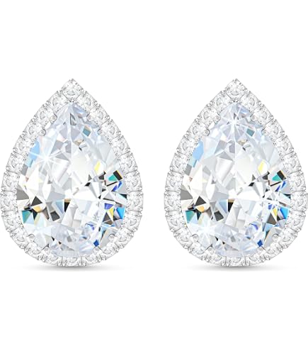 ORROUS & CO 18K Gold Plated CZ Simulated Diamond Stud Earrings for Women