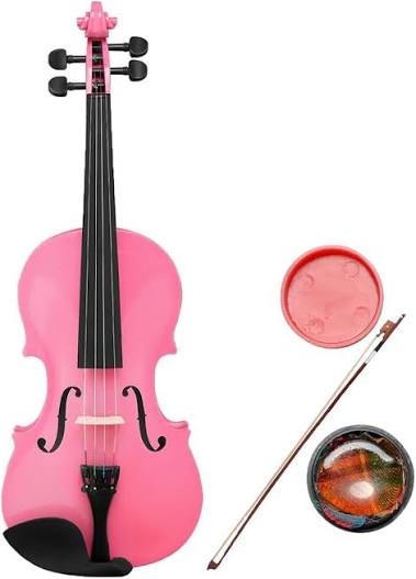 Alvantor 1/2 Acoustic Violin for Kids – Pink Beginner Violin Set with Case