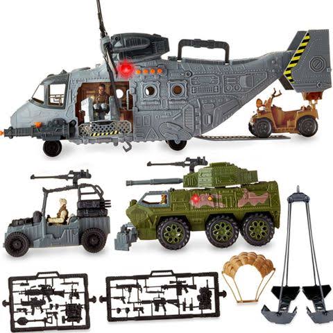 Adventure Force Giant Military Helicopter Play Set, 37 Pieces