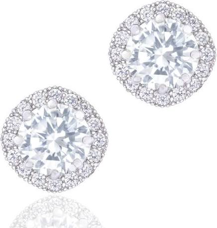 ORROUS & CO 18K Gold Plated CZ Simulated Diamond Stud Earrings for Women